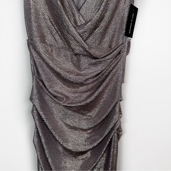 NEW Talbot Runhof Metallic Dress Gown Size 8 - Picture 7 of 16